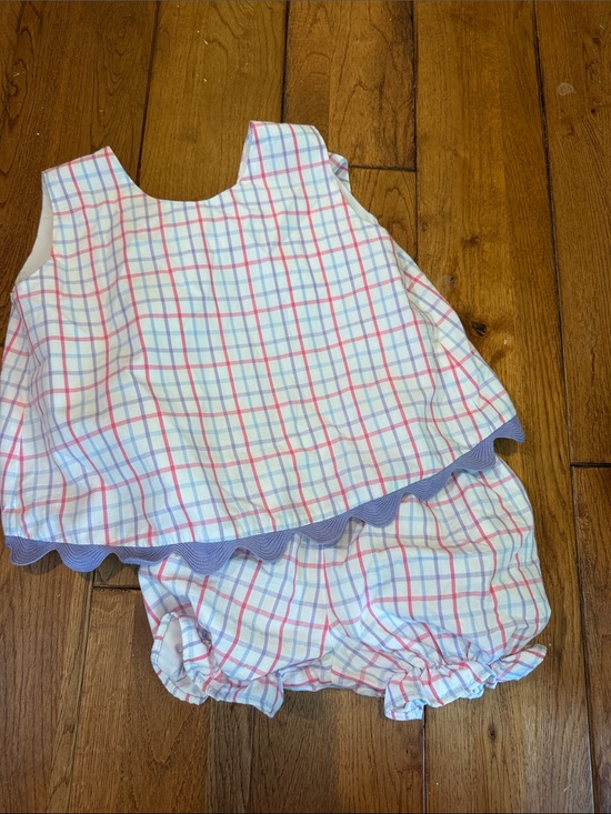 The Beaufort Bonnet Company Other - T.B.B.C Purple, Pink & Blue Plaid Summer Top and Bloomers Set